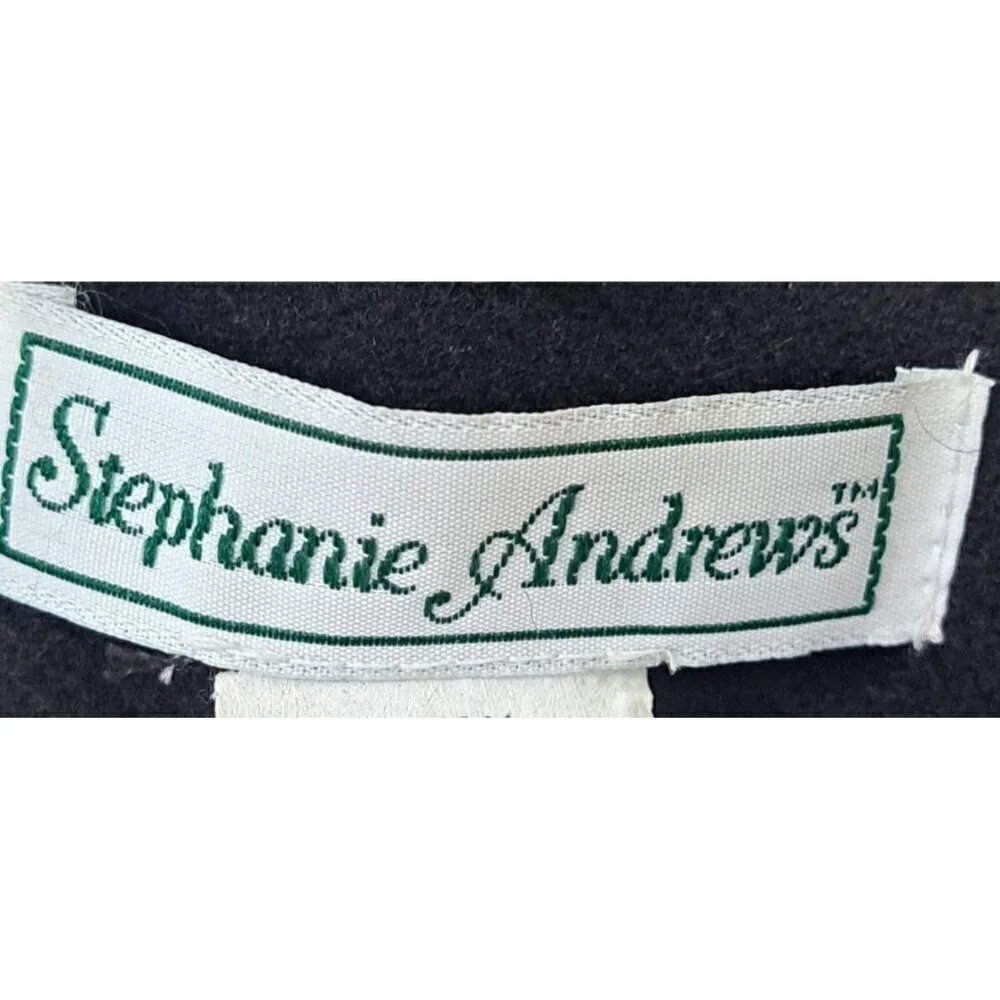 Stephanie Andrews 12P Black Wool Double Breasted Blazer Office Academia Classic